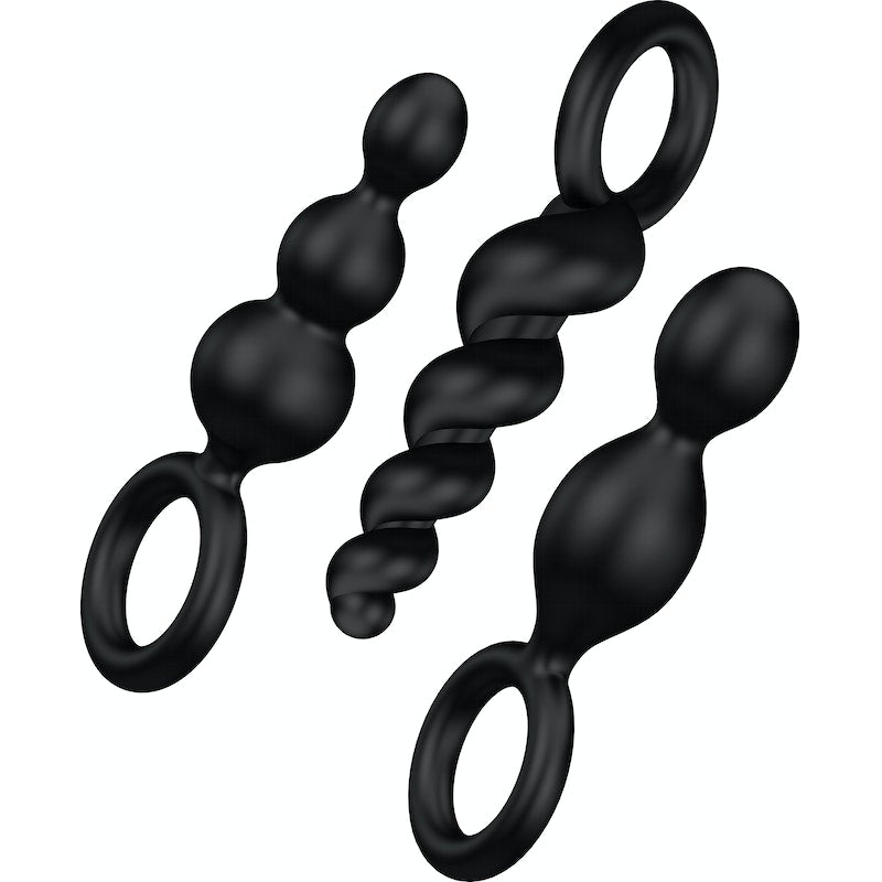 Satisfyer Plugs Booty Call 3-Piece Anal Plug Set, Black
