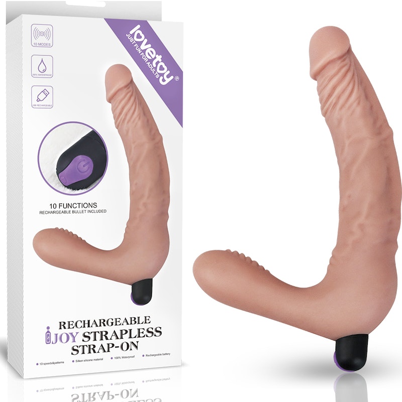 Lovetoy IJOY Rechargeable Strapless Strap on 8.25"/21cm, Vanilla