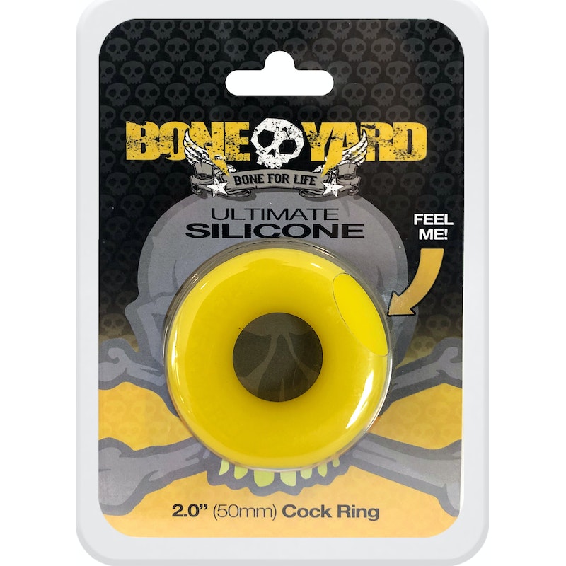 Boneyard Ultimate Silicone Cock Ring, 50mm, Black/Blue/Red/Yellow