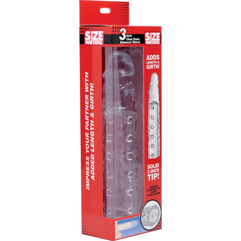 Size Matters 3"/8cm Penis Enhancer Sleeve, Clear