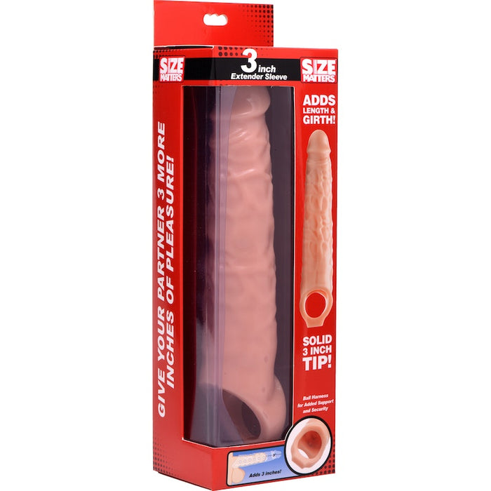 Size Matters Penis Extender Sleeve, 3"/8cm, Flesh