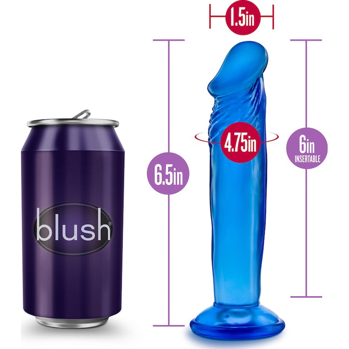 B Yours Sweet N Small Dildo, 6"/15cm, Blue/Pink/Purple