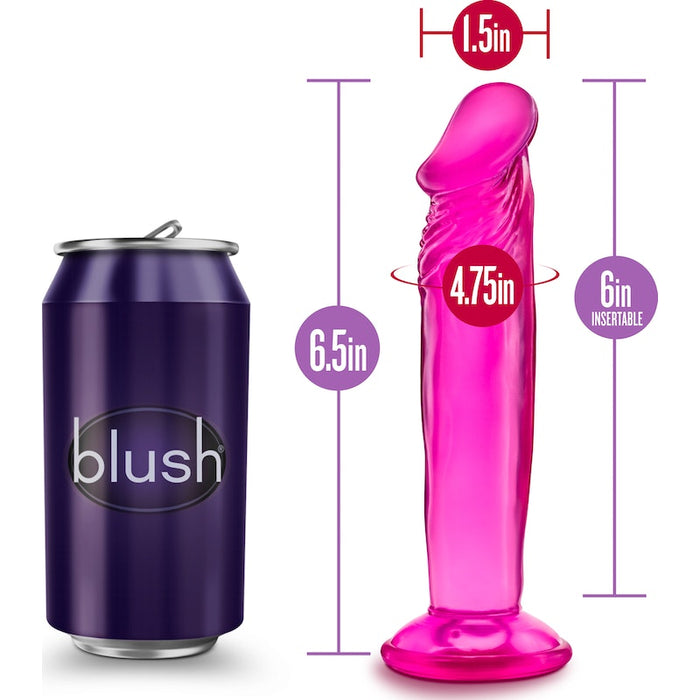 B Yours Sweet N Small Dildo, 6"/15cm, Blue/Pink/Purple