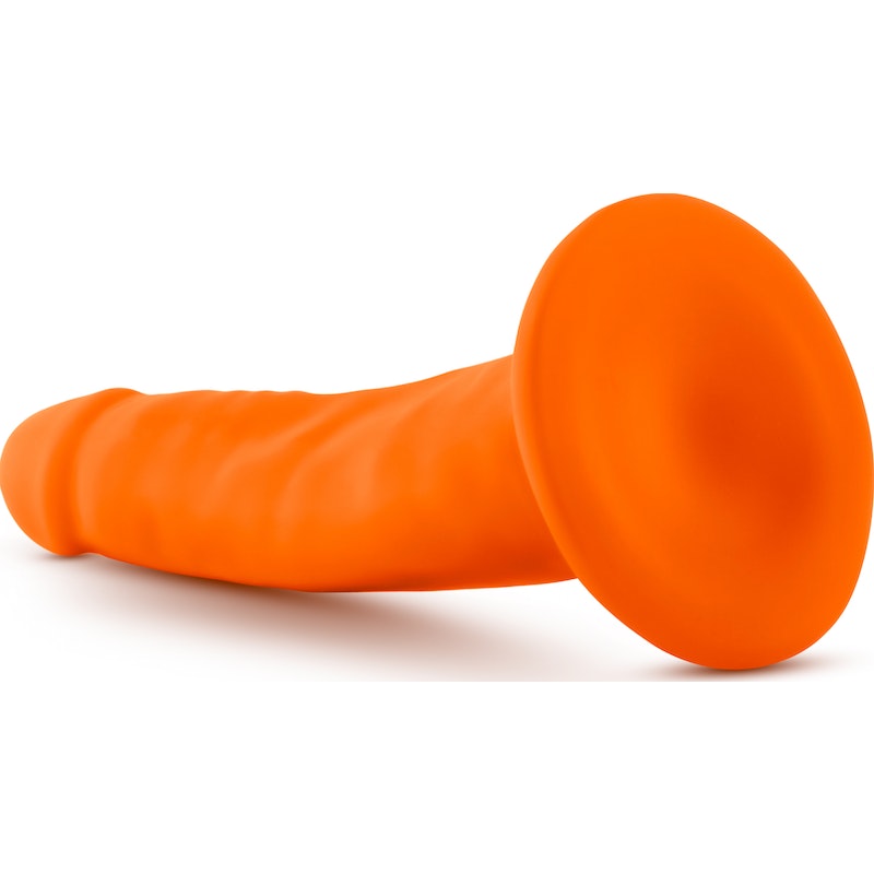 Neo Dual Density Cock, 6", Neon Orange