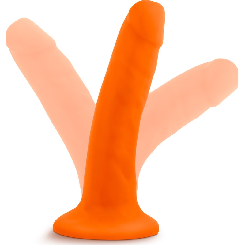 Neo Dual Density Cock, 6", Neon Orange