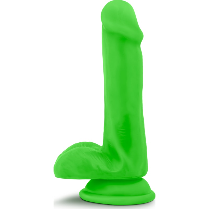 Neo Dual Density Cock With Balls 6"/15cm Neon Green