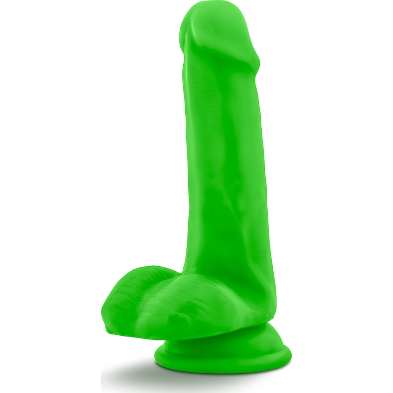 Neo Dual Density Cock With Balls 6"/15cm Neon Green