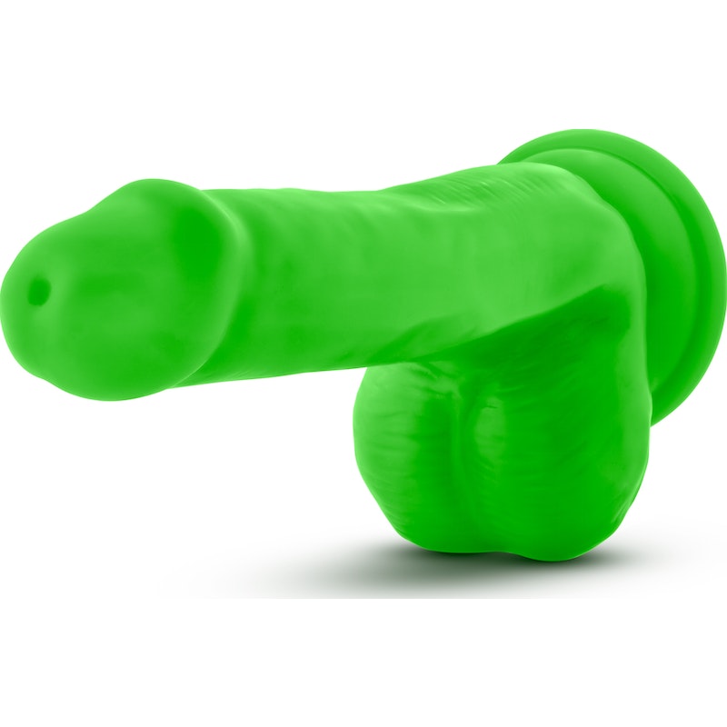 Neo Dual Density Cock With Balls 6"/15cm Neon Green