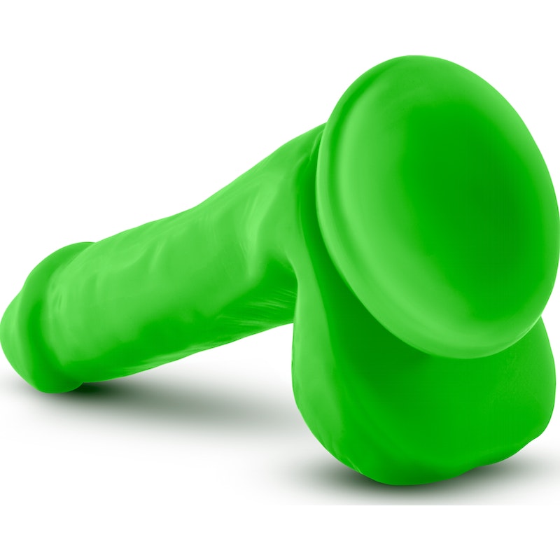 Neo Dual Density Cock With Balls 6"/15cm Neon Green