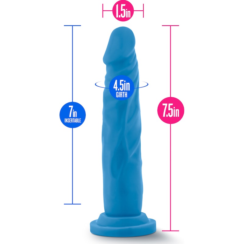 Neo Dual Density Cock Neon 7.5in Blue