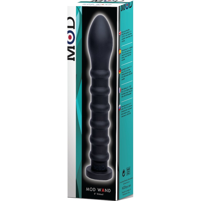 MOD Silicone Wand Smooth 7.5" (19cm), Blue/Black