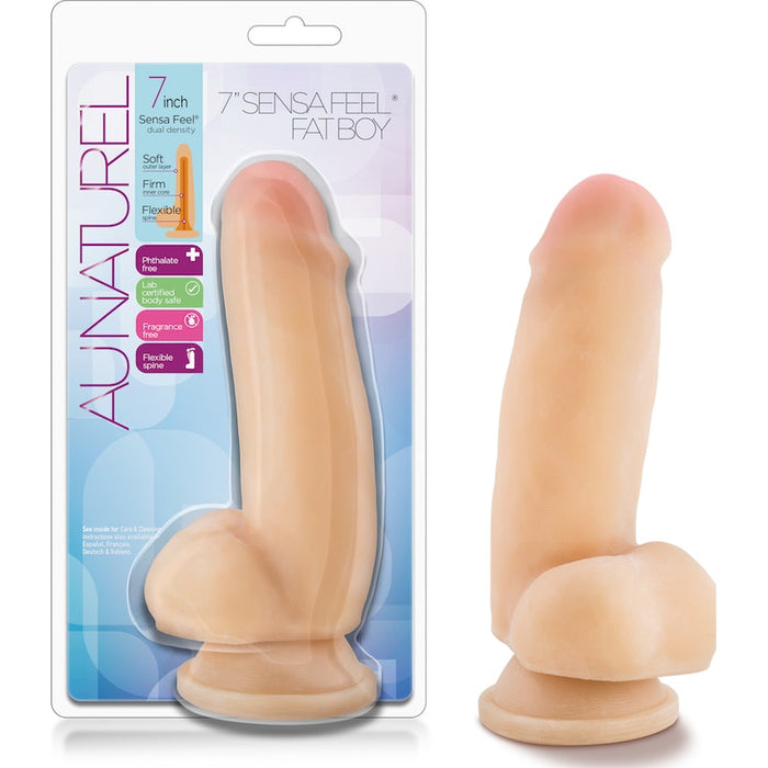 Au Naturel Bold Beefy 7in Dildo, Purple/Beige/Pink