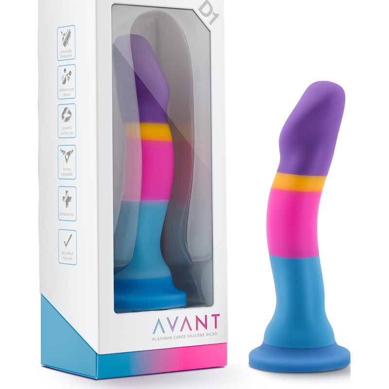 Avant D1 'Hot n Cool' Silicone Dildo, 19cm, Mixed/Purple
