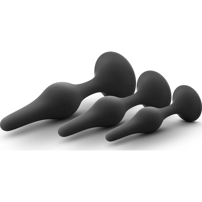 Luxe Beginner Butt Plug 3-Piece Kit, Pink/Black