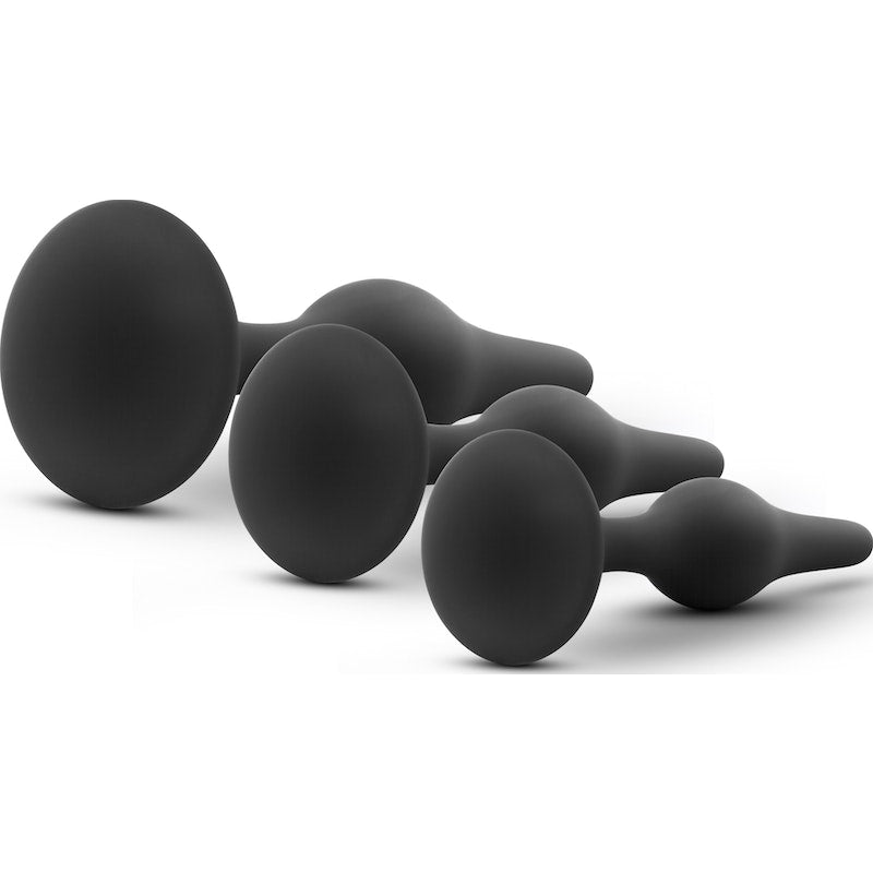 Luxe Beginner Butt Plug 3-Piece Kit, Pink/Black