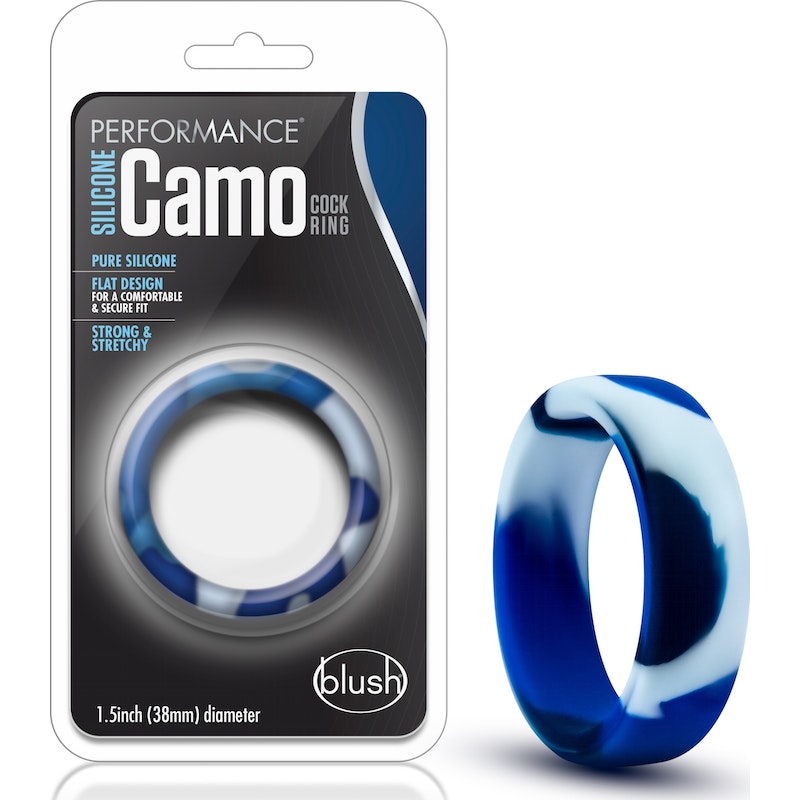 Performance Silicone Camo Cock Ring Blue Camoflauge