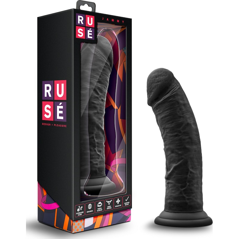 Ruse Jammy Dildo, 8"/20cm, Purple/Black