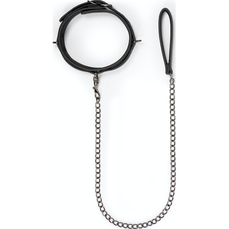Easy Toys Fetish collar With Leash, Black