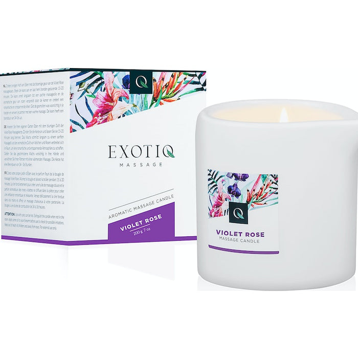 Exotiq Massage Candle, Violet Rose, 200g