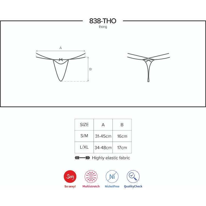 Thong 838 Red - Obsessive Lingerie