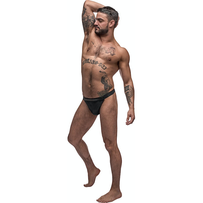 Male Power Grip and Rip Off Thong, S/M, L/XL, Black