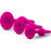 Luxe Beginner Butt Plug 3-Piece Kit, Pink/Black