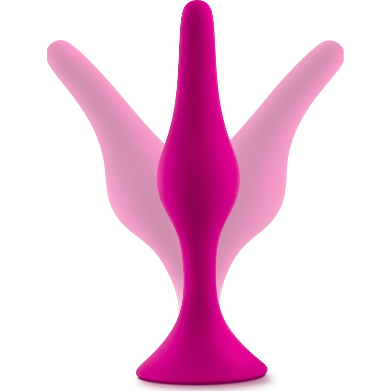 Luxe Beginner Butt Plug 3-Piece Kit, Pink/Black