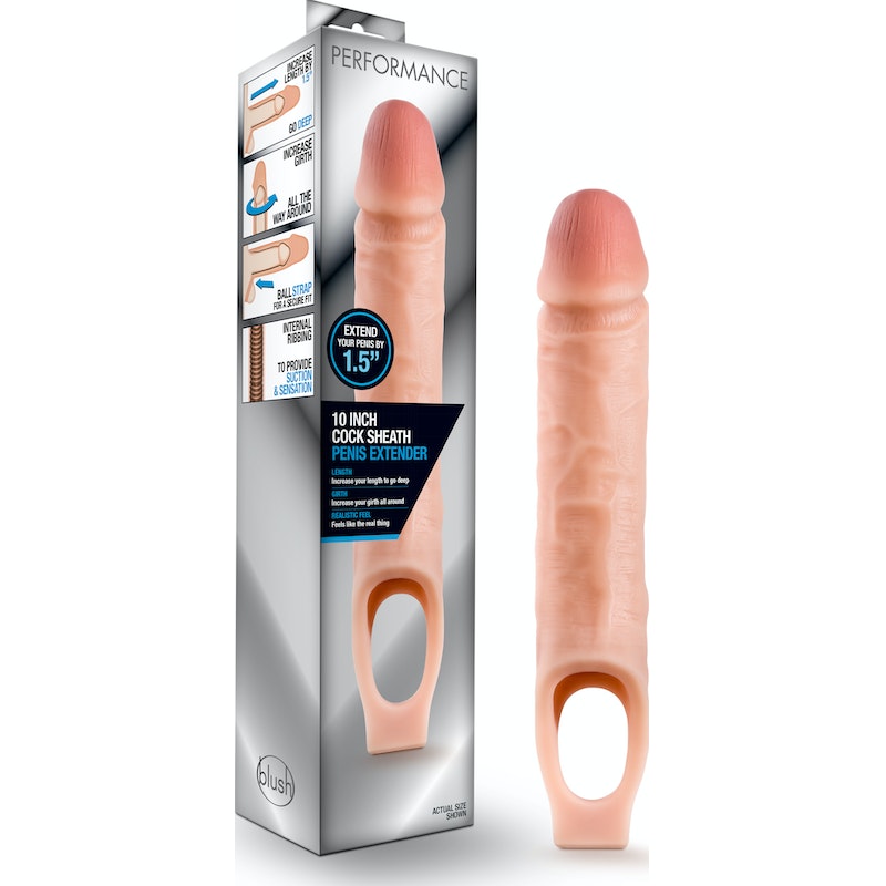 Performance 10in Cock Sheath Penis Extender Vanilla