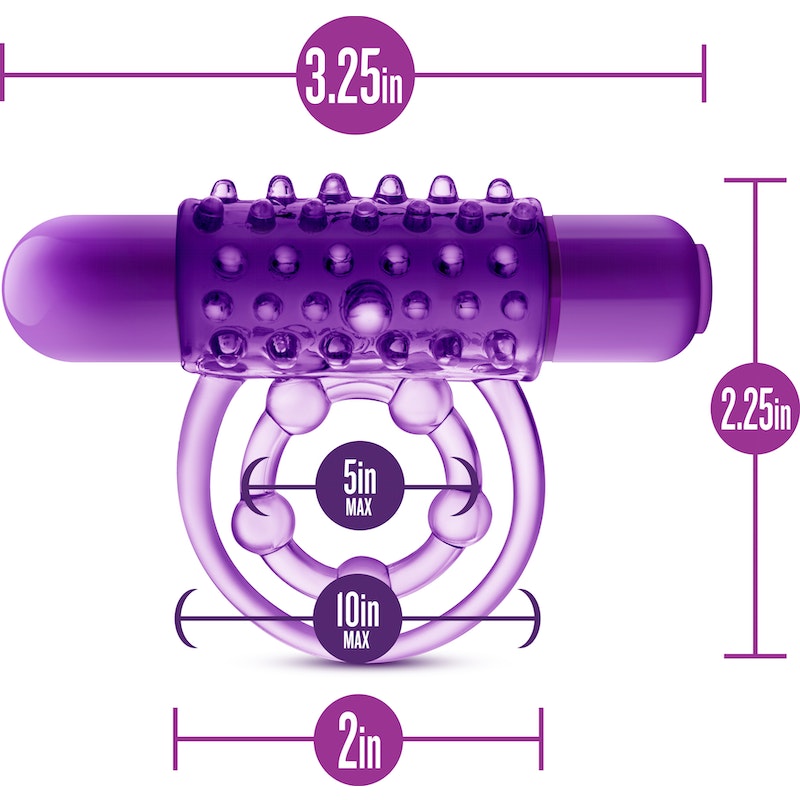 Play With Me The Player Vibrating Double Strap Cock Ring Purple