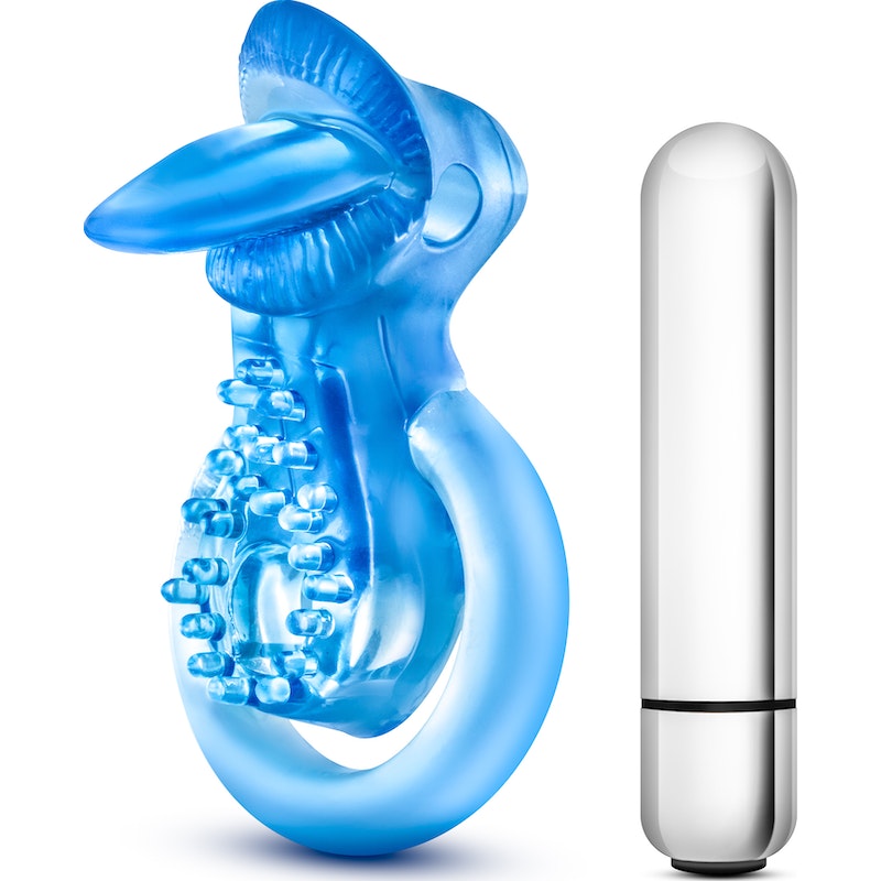 Stay Hard 10 Function Vibrating Tongue Ring Blue