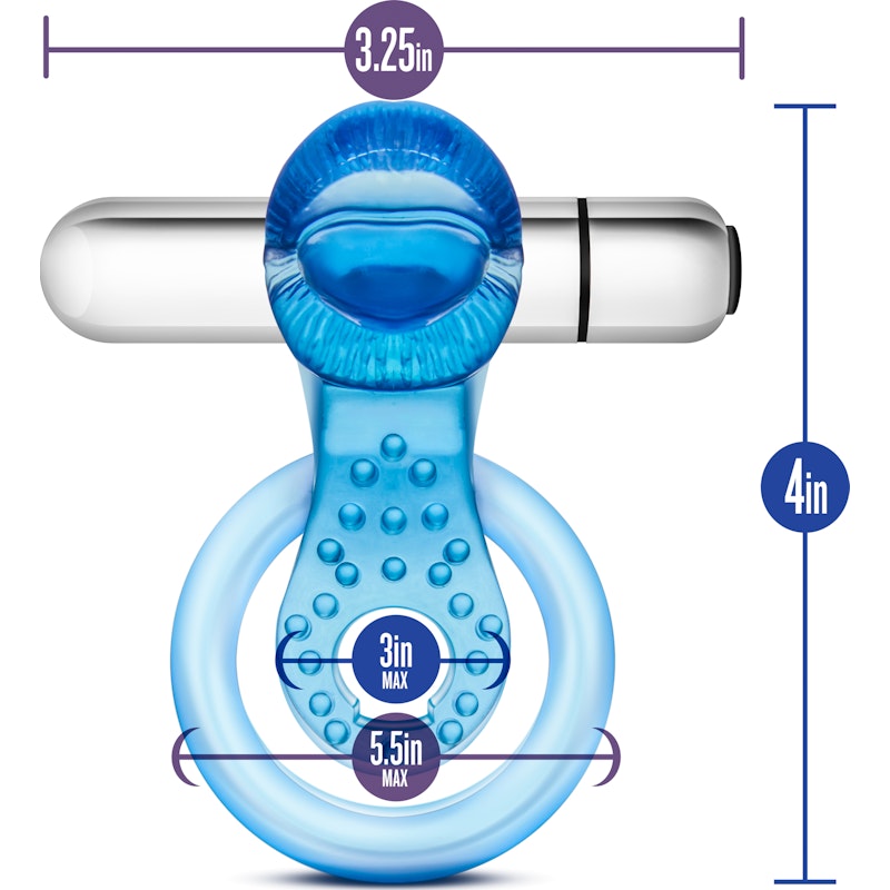 Stay Hard 10 Function Vibrating Tongue Ring Blue