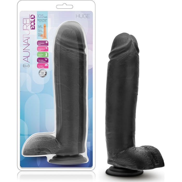 Au Naturel Bold Huge 10.5in Dildo Black