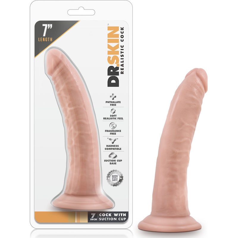 Dr Skin 7in Cock With Suction Cup Vanilla