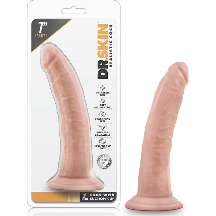 Dr Skin 7in Cock With Suction Cup Vanilla