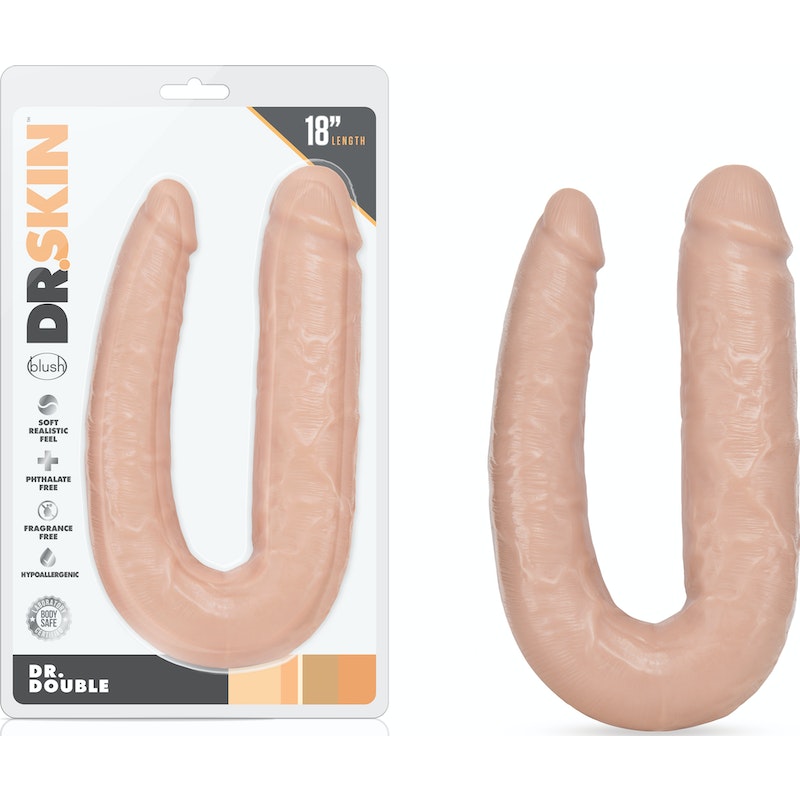 Dr Skin Dr Double Dildo, 18"(46cm), Vanilla