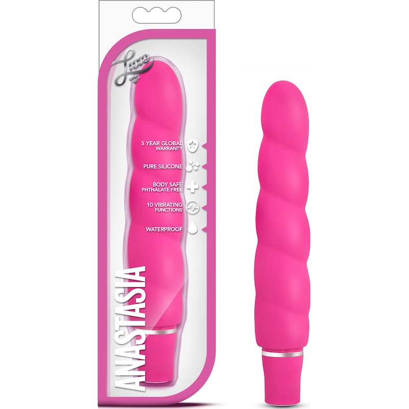 Luxe Anastasia Vibrator, 5.25"/13cm, Pink/Aqua/Blue