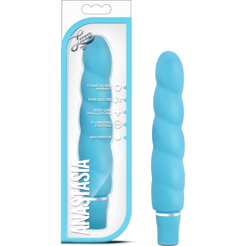 Luxe Anastasia Vibrator, 5.25"/13cm, Pink/Aqua/Blue