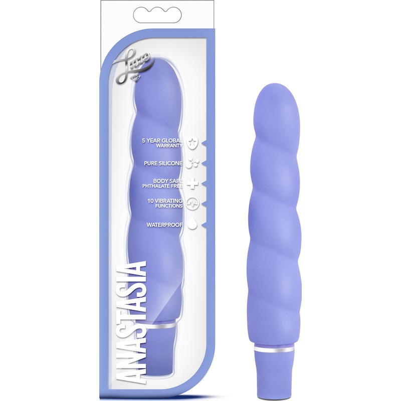 Luxe Anastasia Vibrator, 5.25"/13cm, Pink/Aqua/Blue