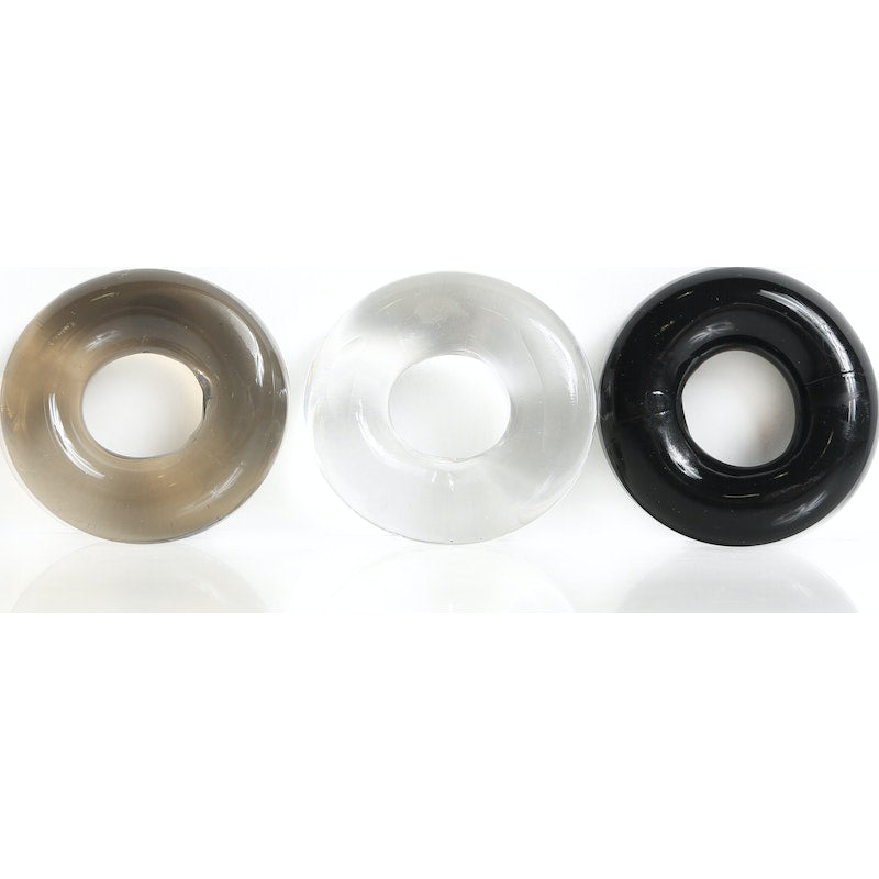 Boneyard Triple Play Stackable Cock Ring, 1.75"/44mm, 3-pack, Mixed