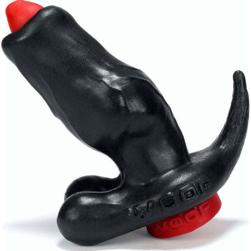 OxBalls Woof Hollow Plug with Stopper,  Black/Red