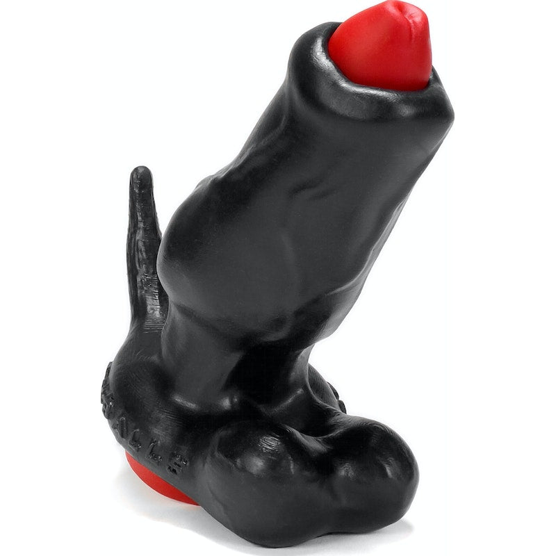 OxBalls Woof Hollow Plug with Stopper,  Black/Red