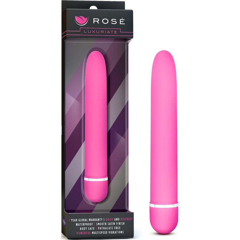 Rose Luxuriate Classic Vibrator, 7", Blue/Pink