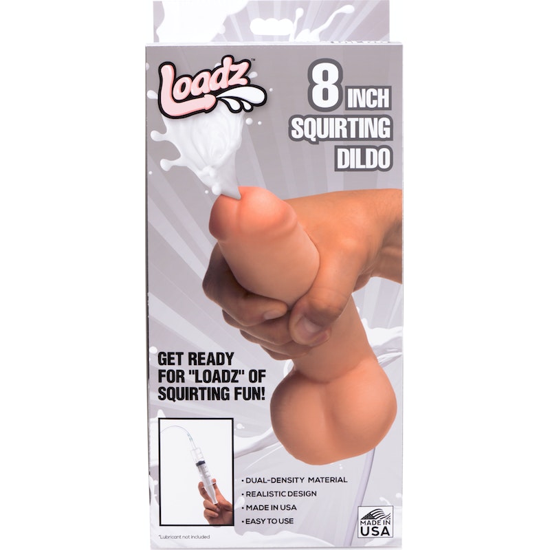 Loadz Squirting Dildo 8in/20cm, Flesh