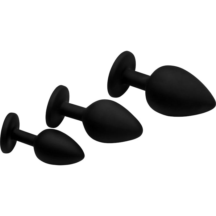 Master Series Dirty Words Anal Plug Set, Black