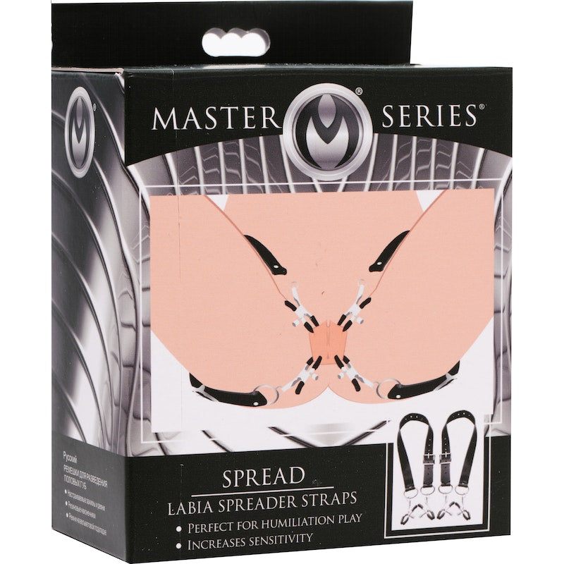 Master Series Labia Spreader Straps with Clamps, Black