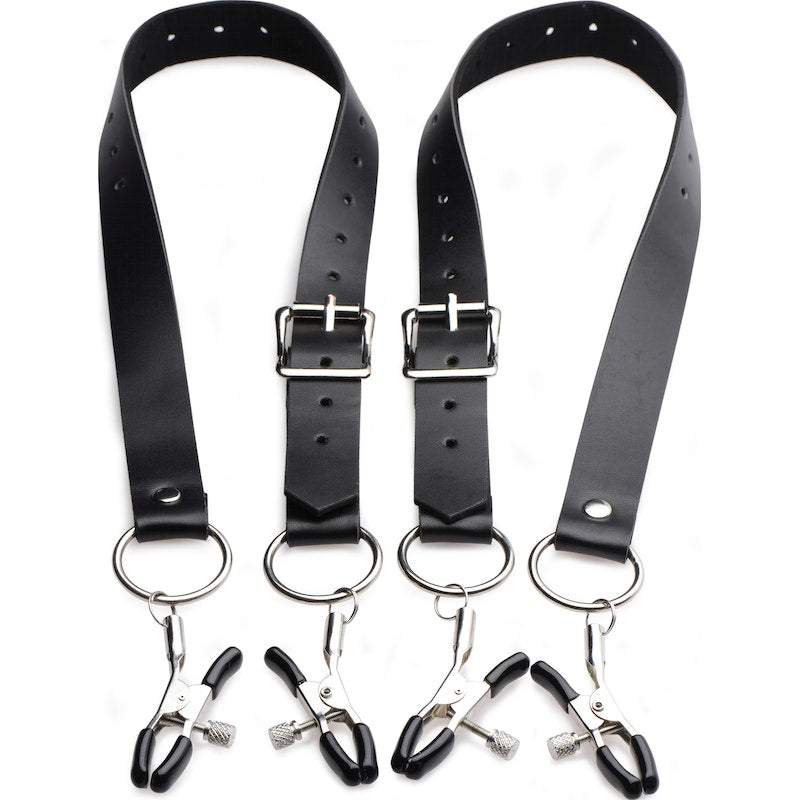 Master Series Labia Spreader Straps with Clamps, Black
