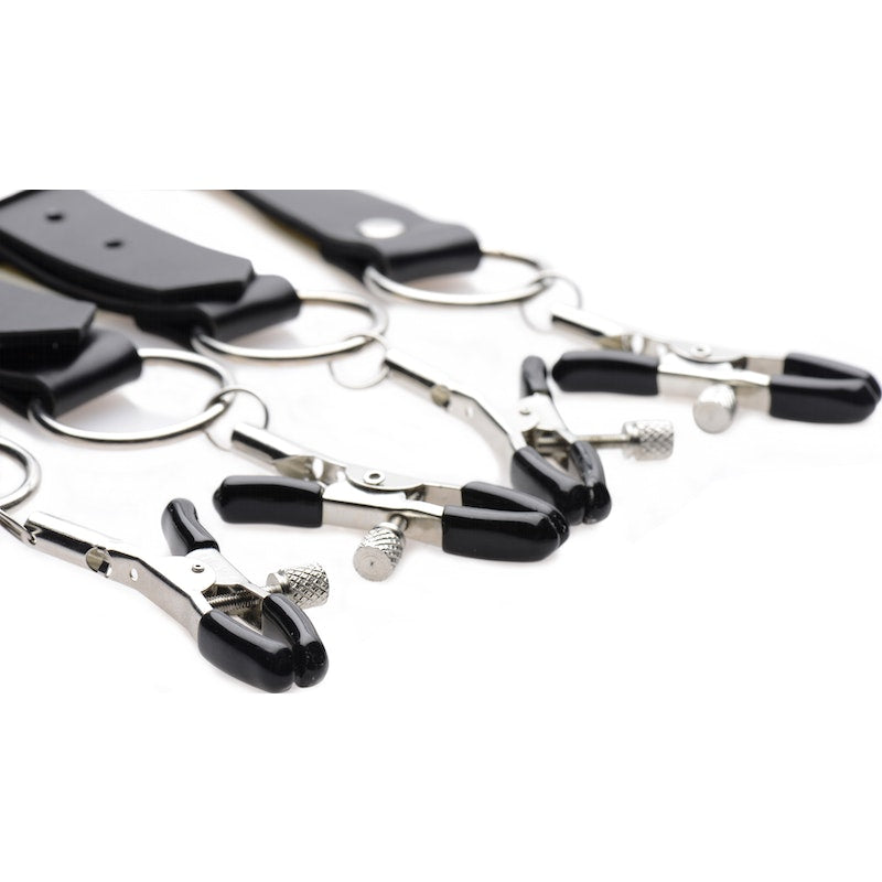 Master Series Labia Spreader Straps with Clamps, Black