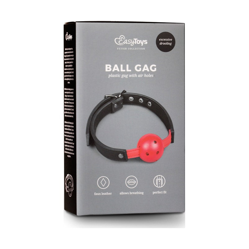 Easy Toys Ball Gag With PVC Ball Red