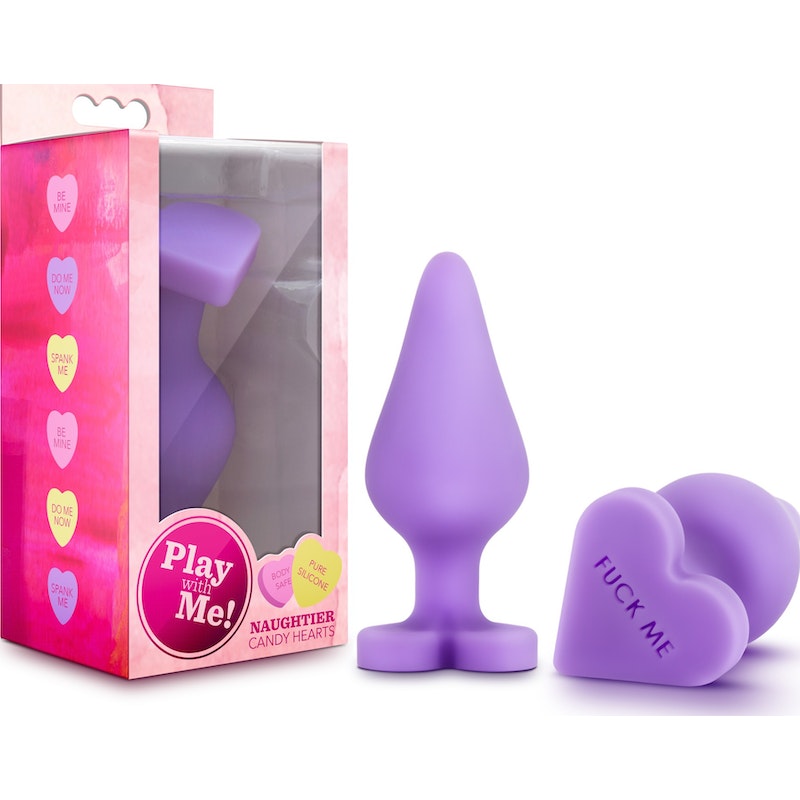 Play with Me Naughtier Candy Heart-Shaped Butt Plug, Purple