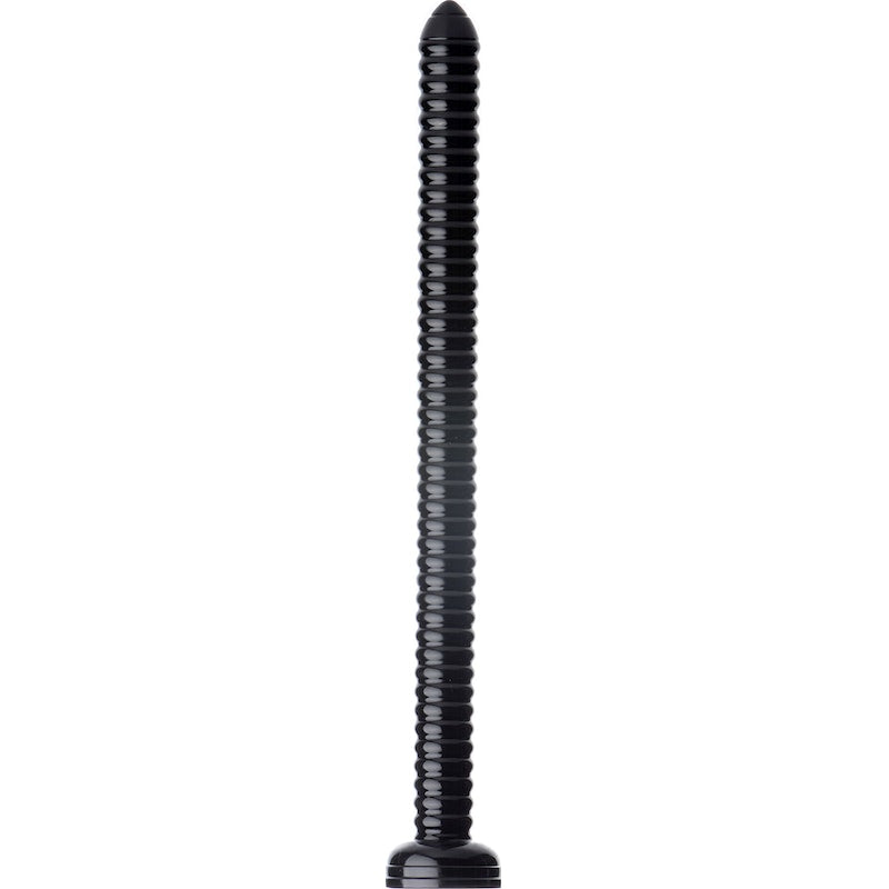 Hosed Ribbed Hose Dildo, 19in/48cm, Black